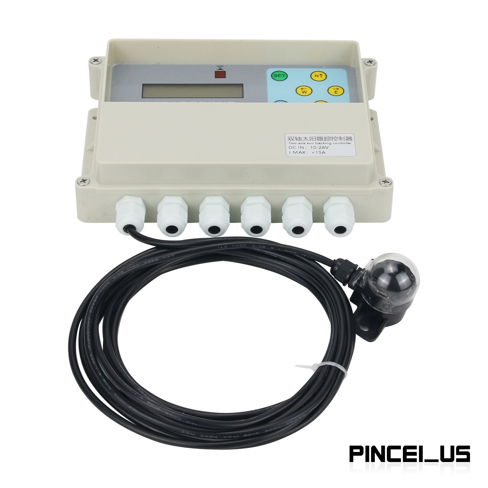 Dual Axis Solar Tracker Controller + Wind Speed Sensor + DC Dual Axis Gimbal