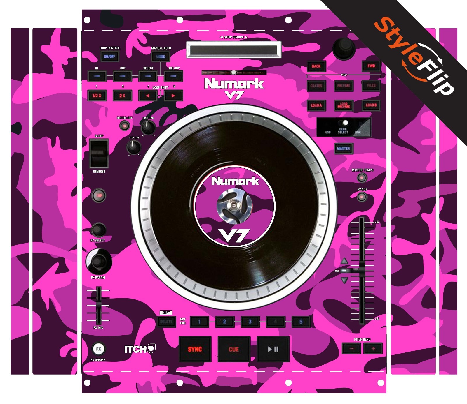 Numark NV 2 Skin | Color Pink Camo | Protective Decal | StyleFlip Skins