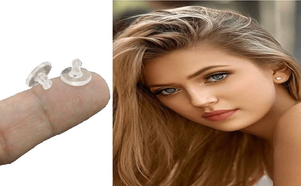 Earring Backs,Silicone Earring Backings,Clear Rubber Earring Backs Replacemen...