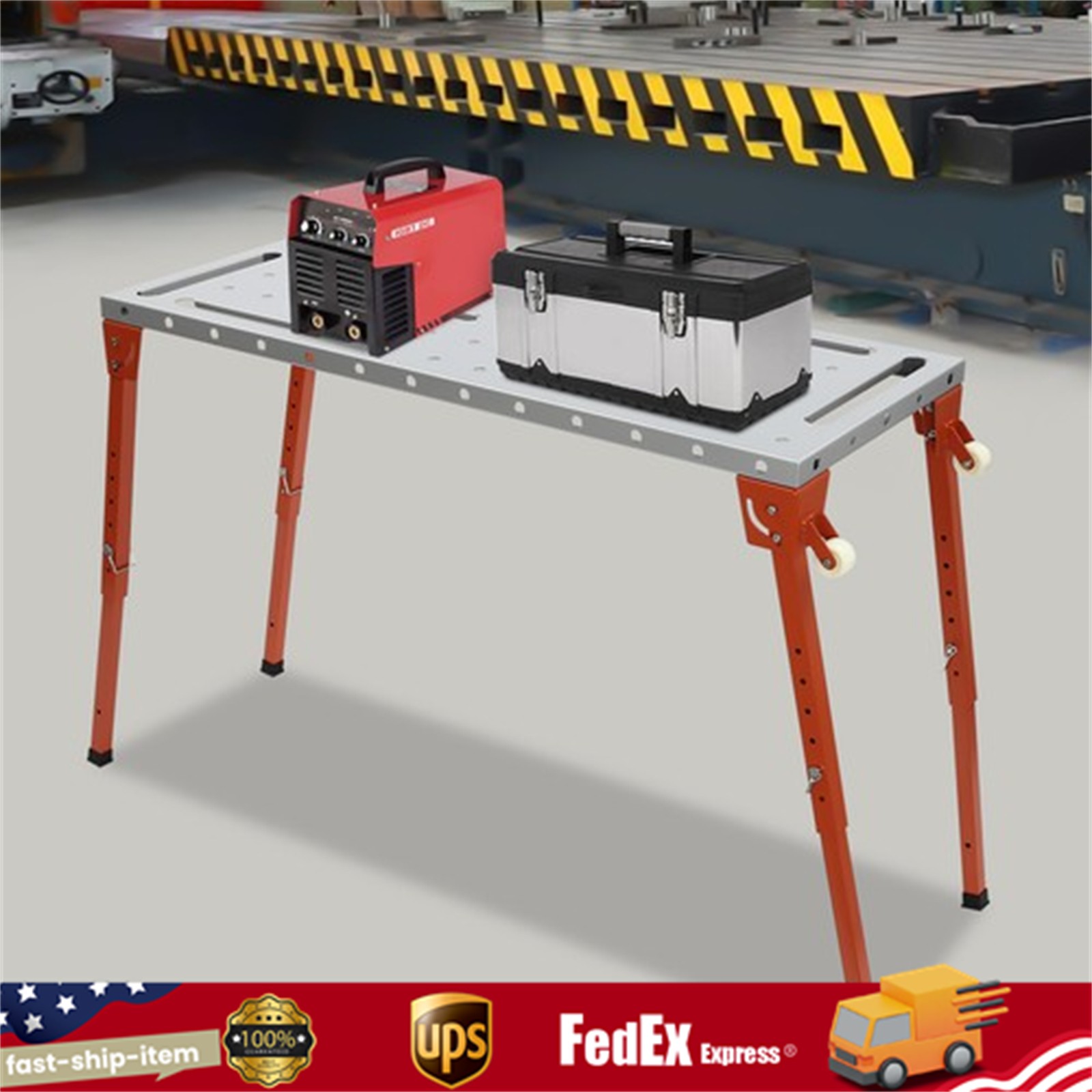 Steel Portable Welding Table Welding Workbench Table Folding Work Bench Silver