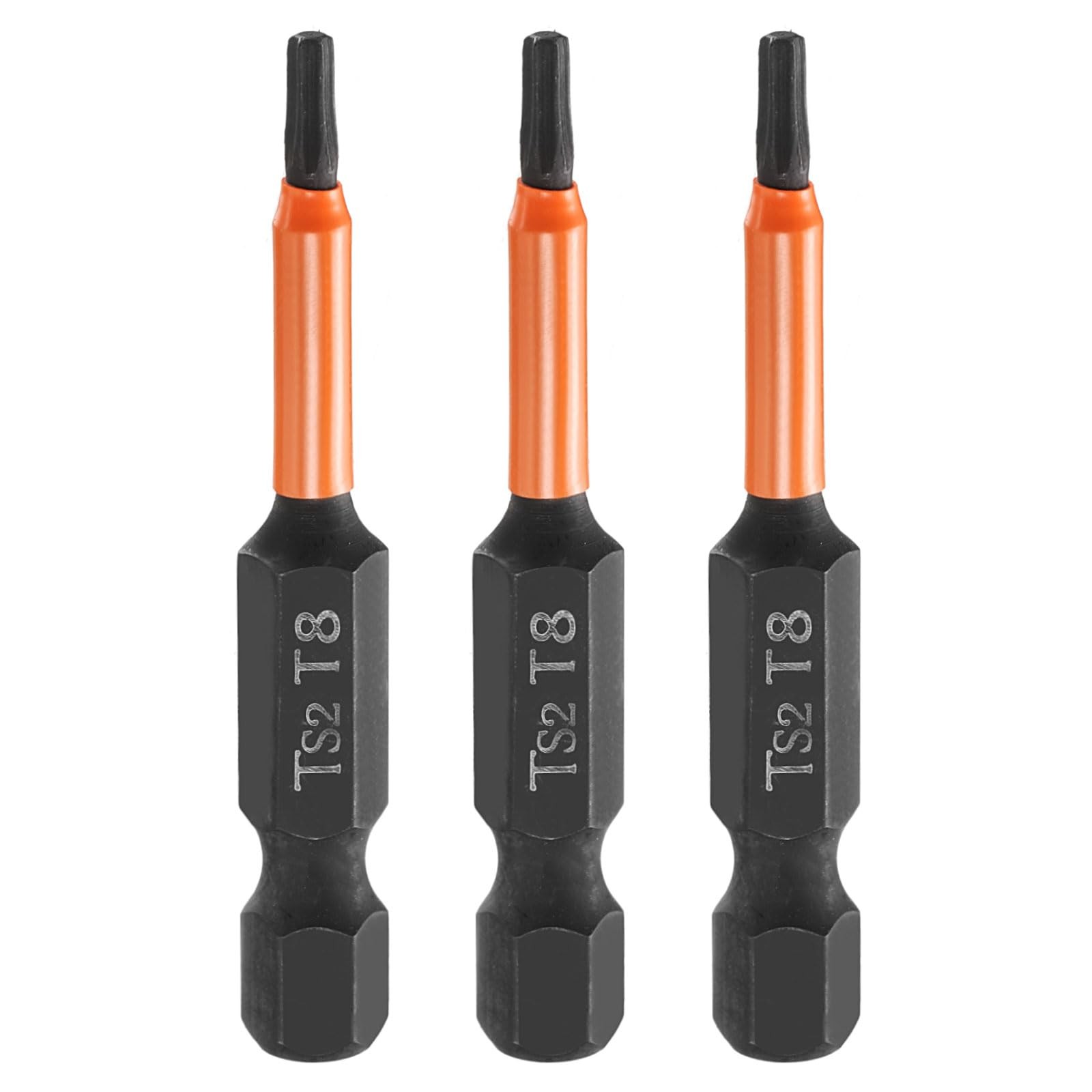 HARFINGTON 3pcs T8 Torx Head Screwdriver Bit 2" (50mm) Long x 50mm, Black