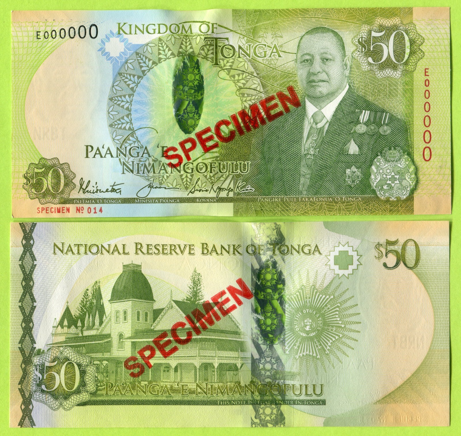 Tonga 50 Pa'anga ND(2020) P48Abs UNC / Specimen