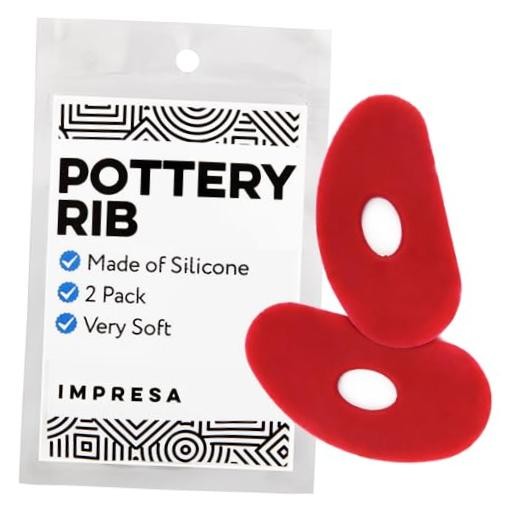 2-Pack Red Silicone Clay Ribs & Rubber Kidney Ribs - Soft