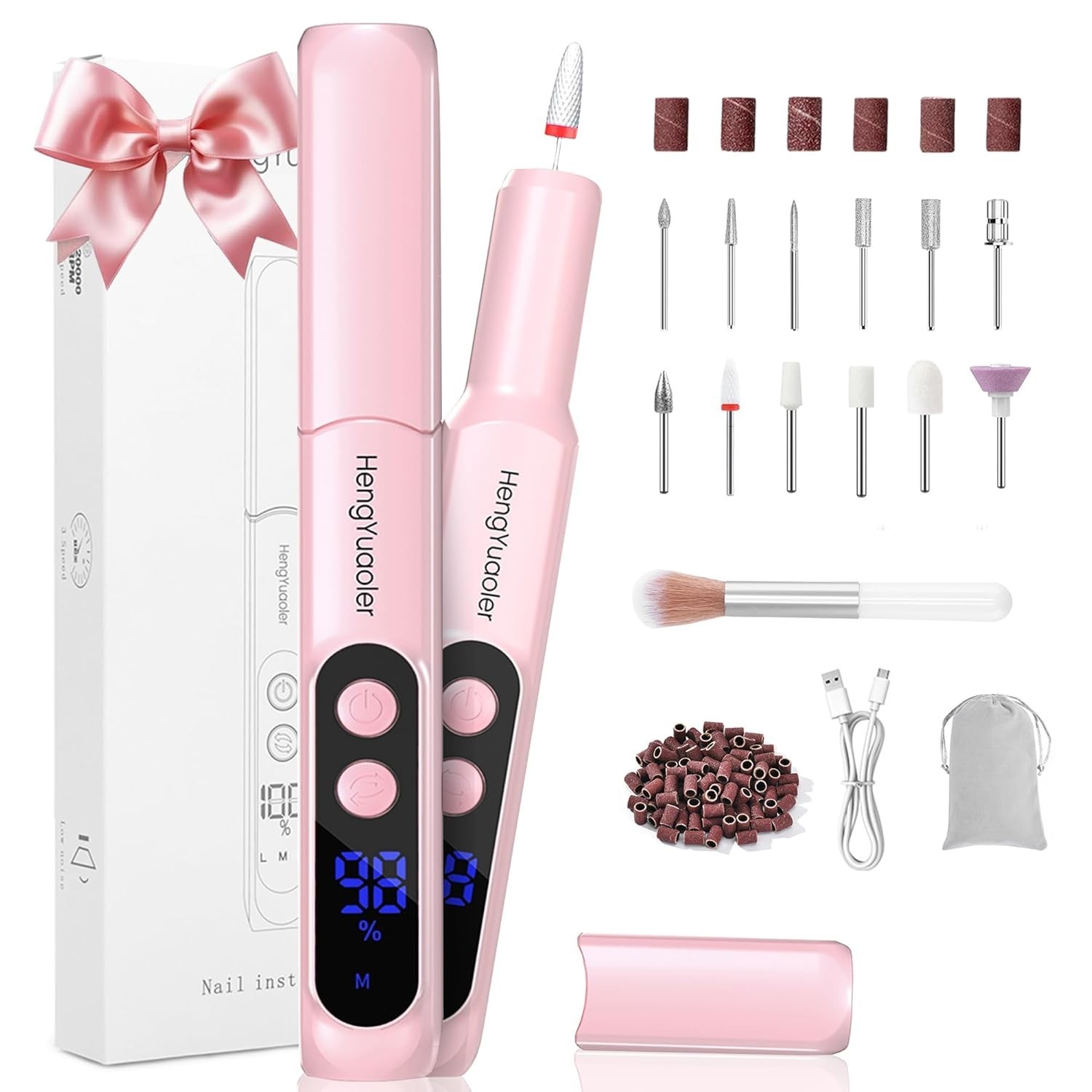Maquina De uñas Acrilicas Kit Taladro Lima Para Manicura Pedicura Gel Recargable