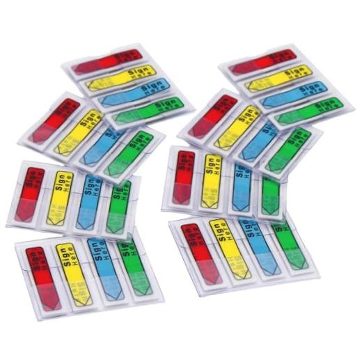 Sign Here Message Arrow Flags Assorted Colors, 640 Pages Total, 0.47 x 1.77