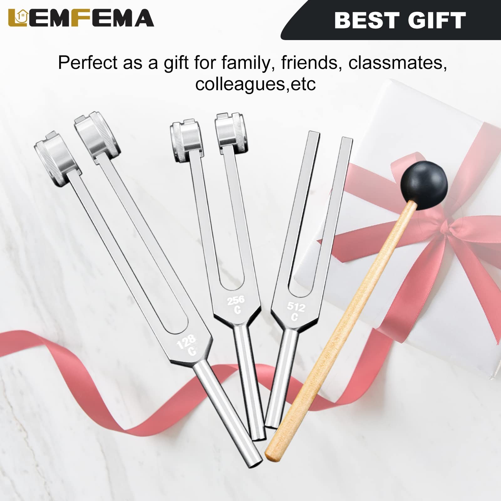 Tuning Forks Set- 128Hz, 256Hz, 512Hz, Body Tuning Forks Perfect for Sound Ch...