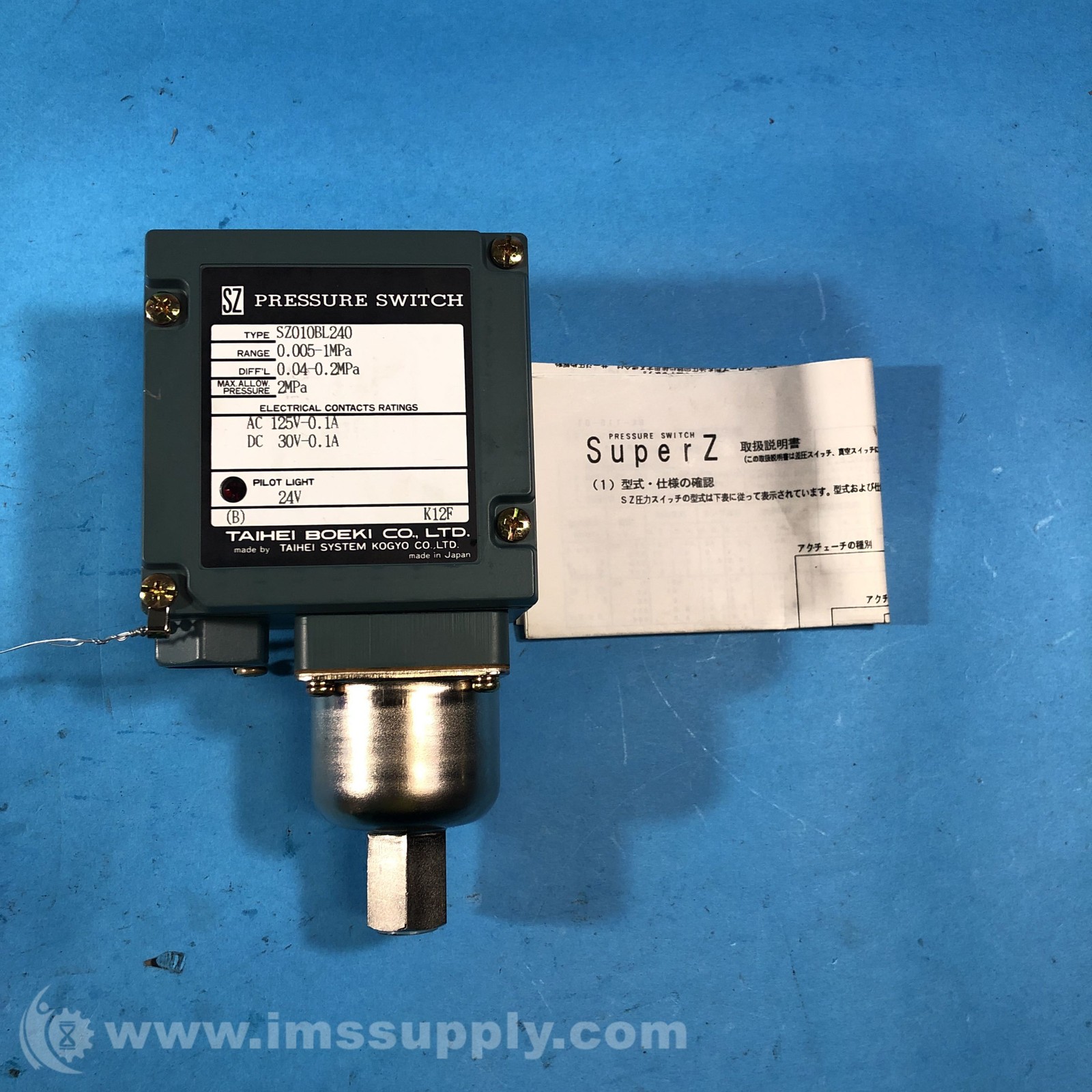 Taihei System Kogyo Co., Ltd. SZ010BL240 Super Z Pressure Switch FNIP
