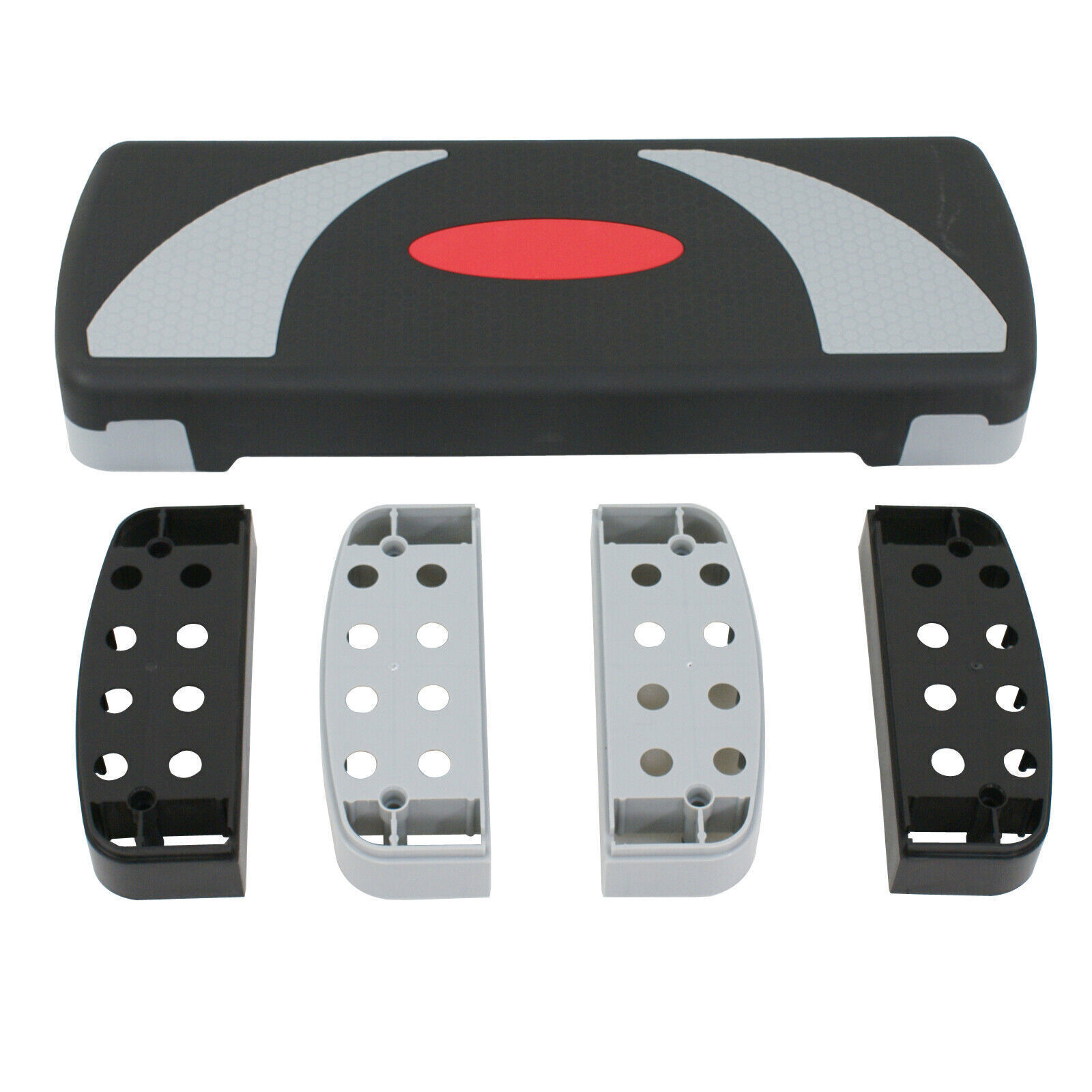 16"/28"/31"/43" Adjustable Exercise Step Platform Non Slip Surface w/ Risers