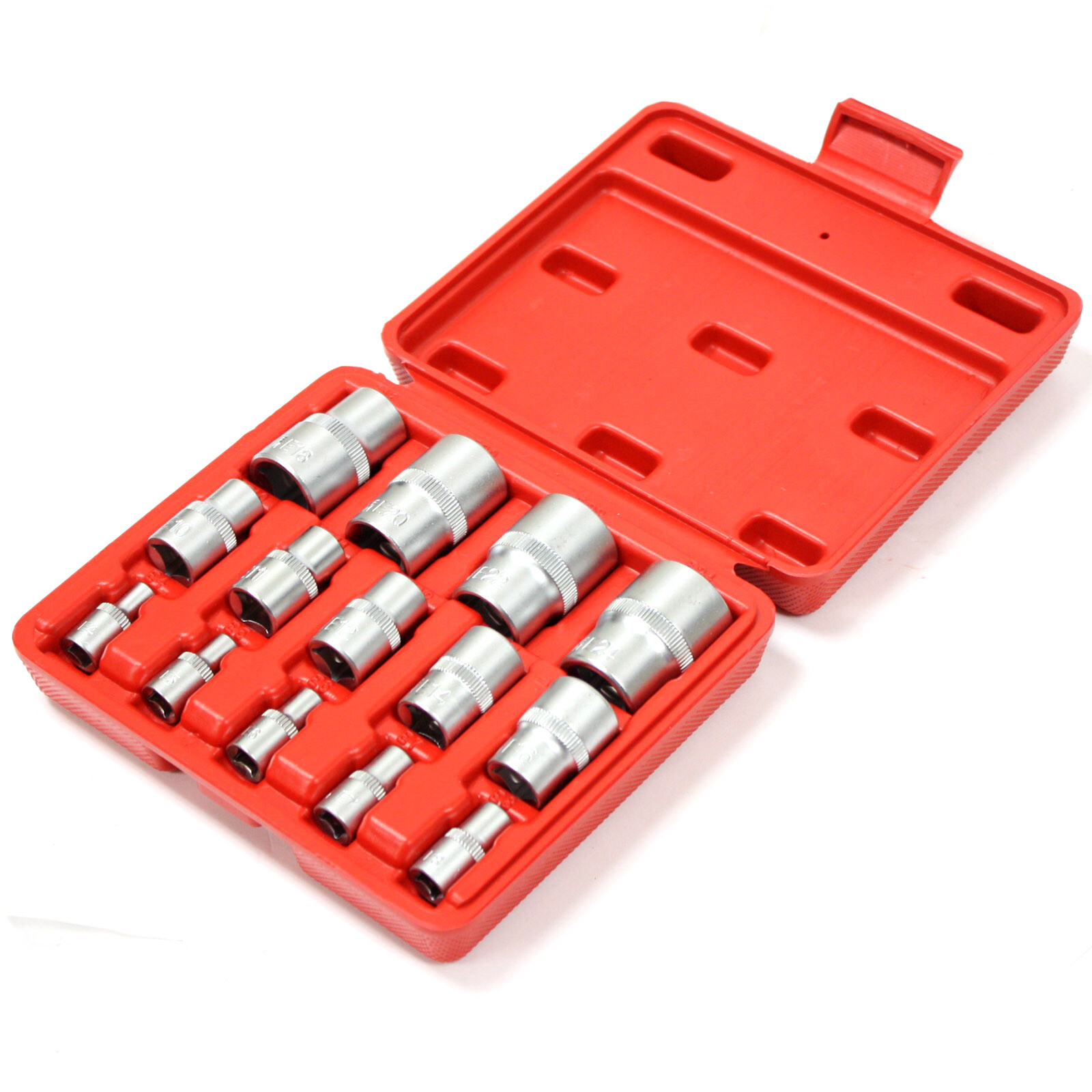 14 pc E Type Torx Star Female Socket Set 1/4" 3/8" & 1/2" Drive E4 - E24