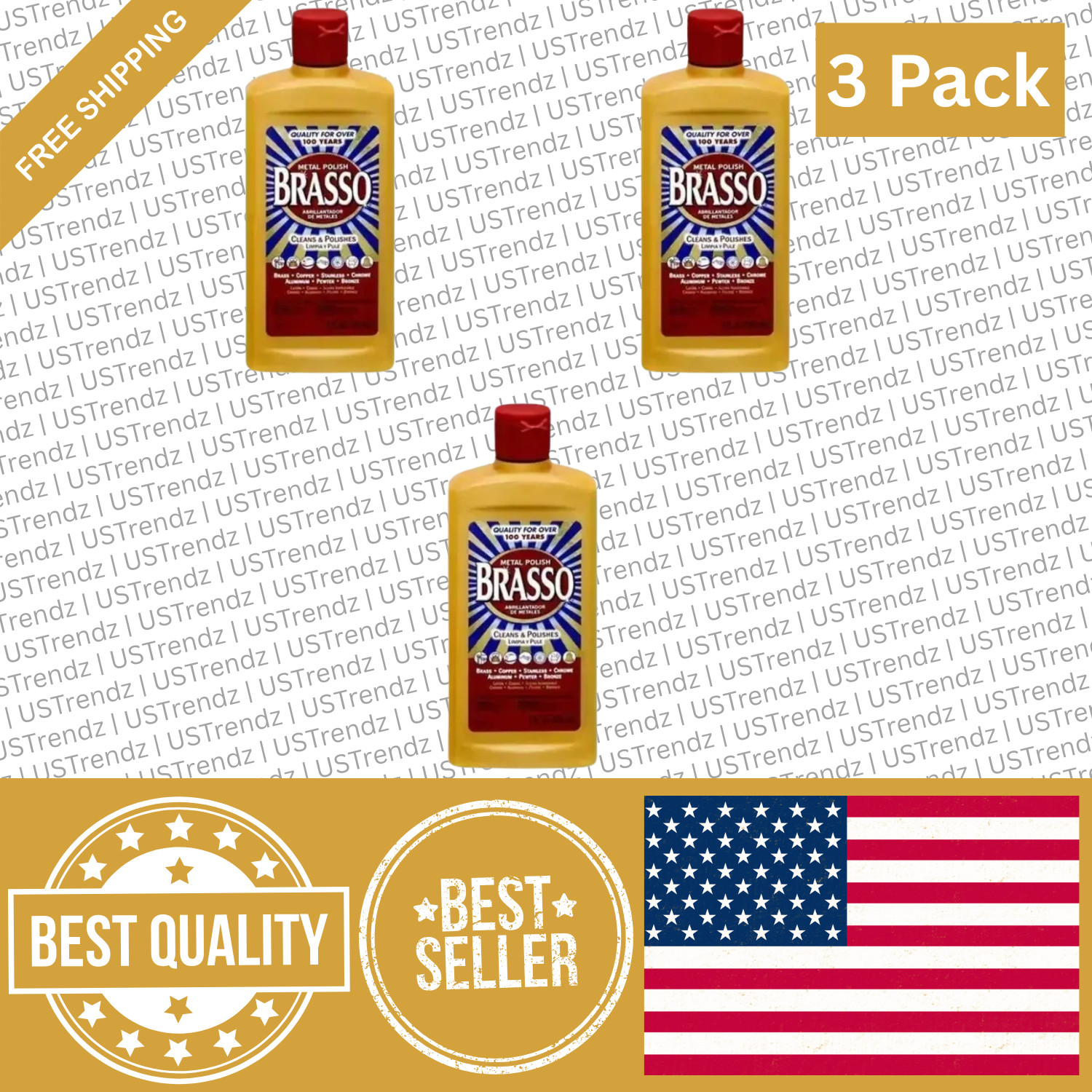 Brasso Multi-Purpose Metal Polish 8 Oz. (3-Pack)