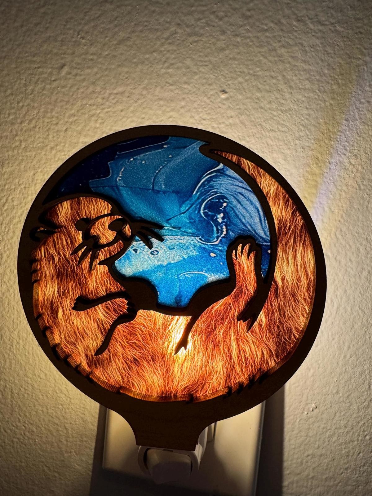 Otter Nightlight, Woodland Animal Night Light, laser cut Wood Night Light