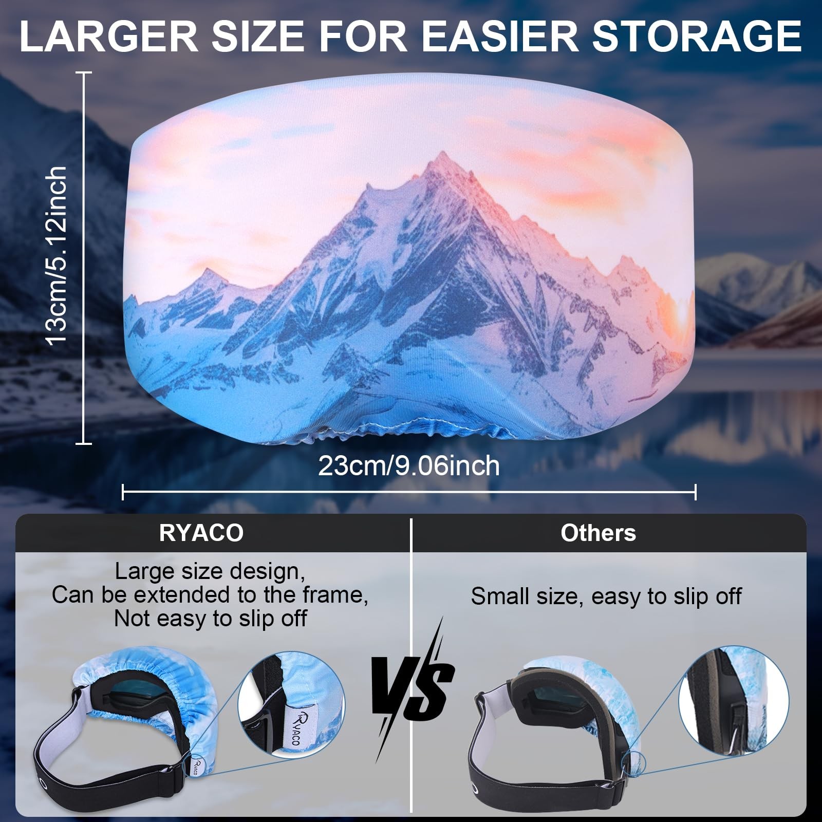 2 Pcs Ski Snowboard Goggle Cover Sleeve, Ski Goggles Microfiber Protective Le...