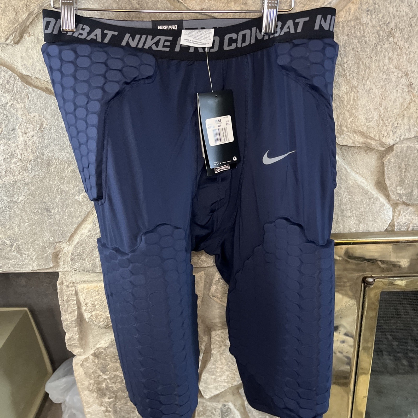 Nike Pro Combat Mens Padded Compression Shorts Navy Blue  2XL FREE SHIPPING