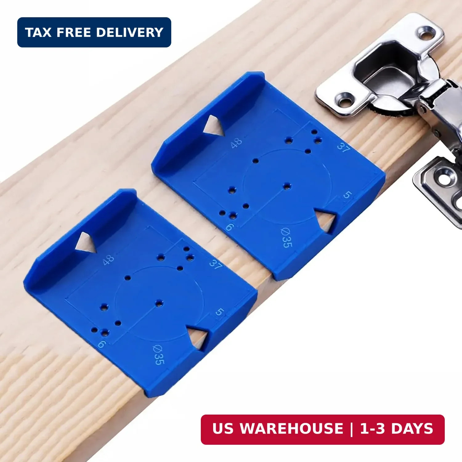 2 Pack Cabinet Door Hinge Jig Mounting Jig Concealed Hinge Positioning Ruler Ins