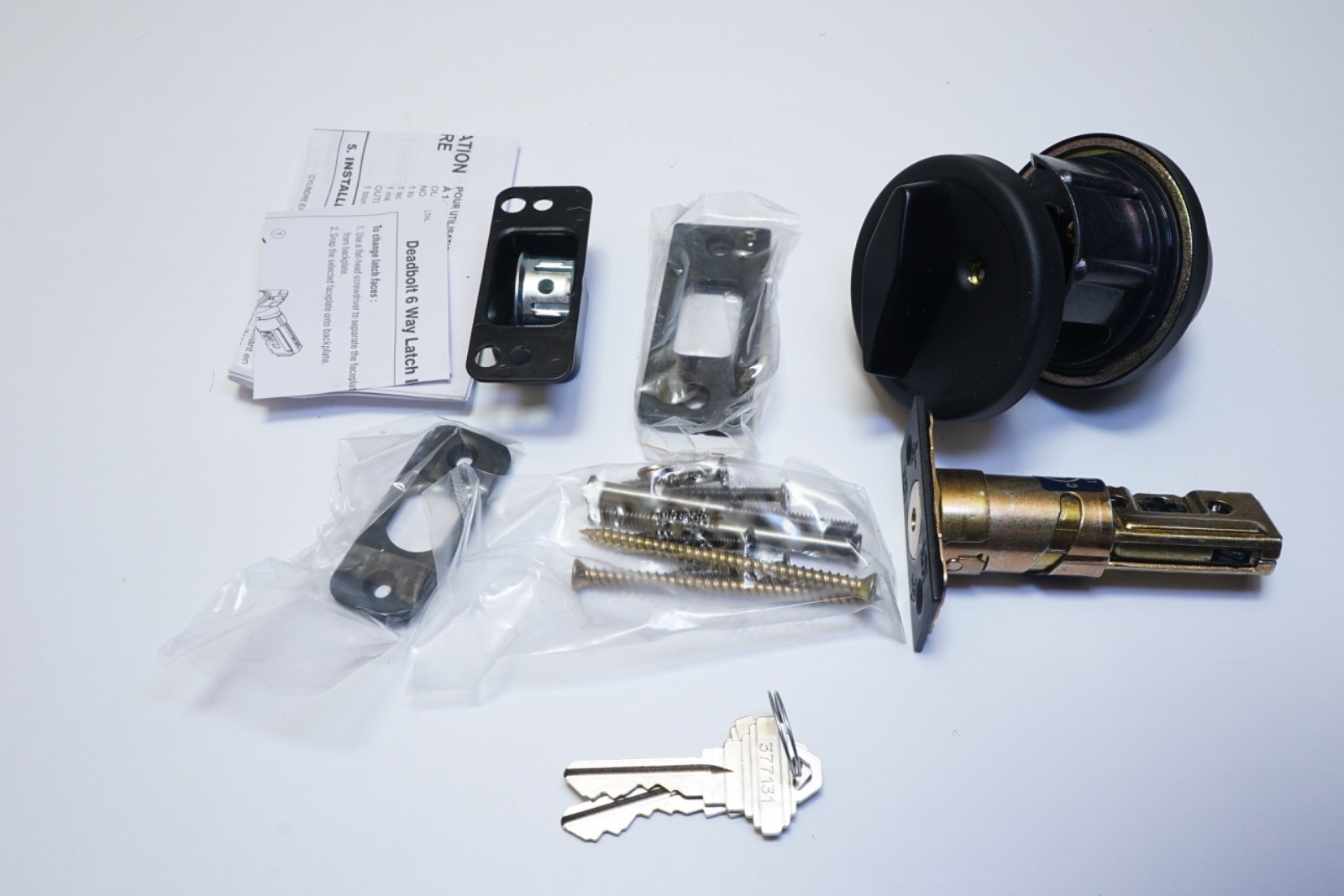 General Lock CS374732 Grade 2, Function: Deadbolt Single Cylinder Black ShipFREE