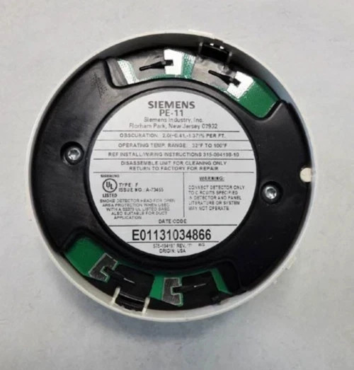 SET OF 10 TEN Siemens PE-11 500-094150 Fire Alarm Smoke Detector Head with base