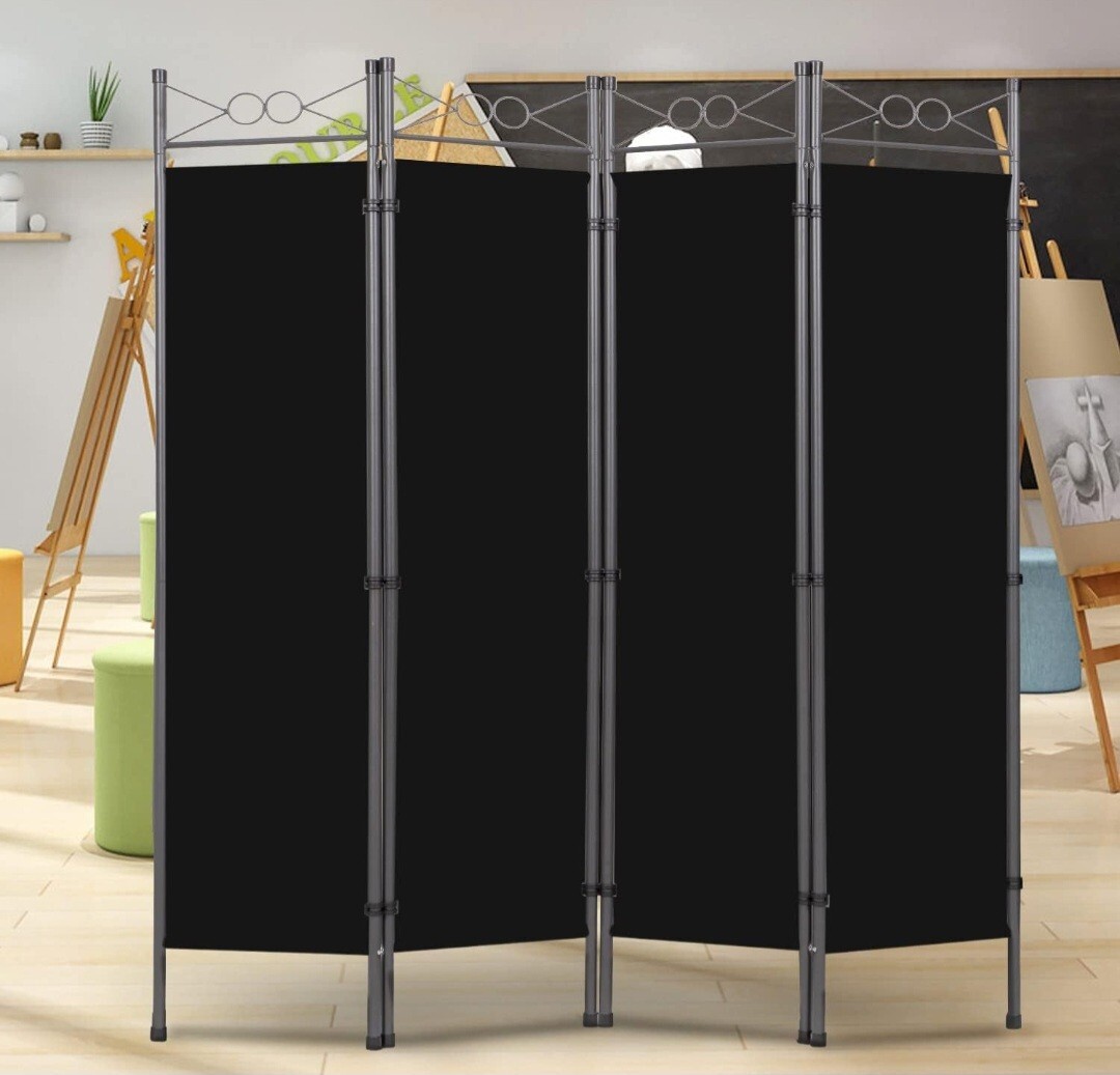 Room Divider-4 Panel Tall Room Dividers and Folding Privacy Screens, 6 Ft Divide