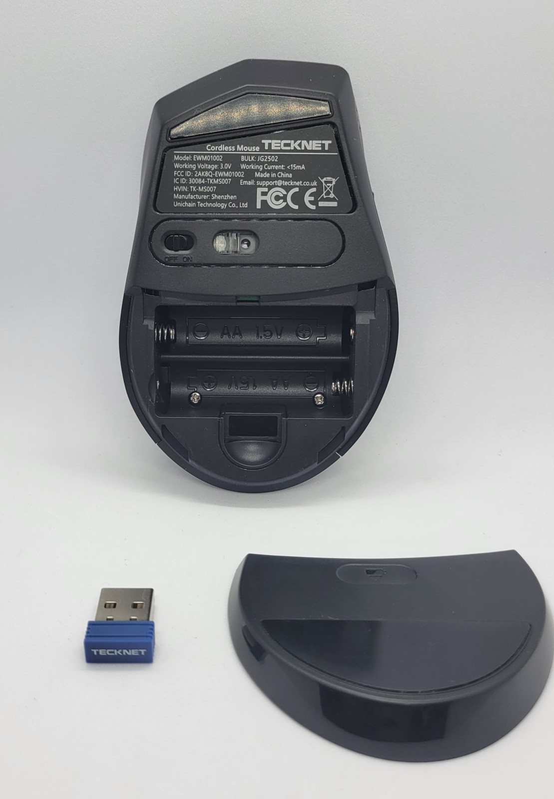 TECKNET Wireless Mouse, 2.4Ghz USB 4800DPI Silent Click Ergonimic gray