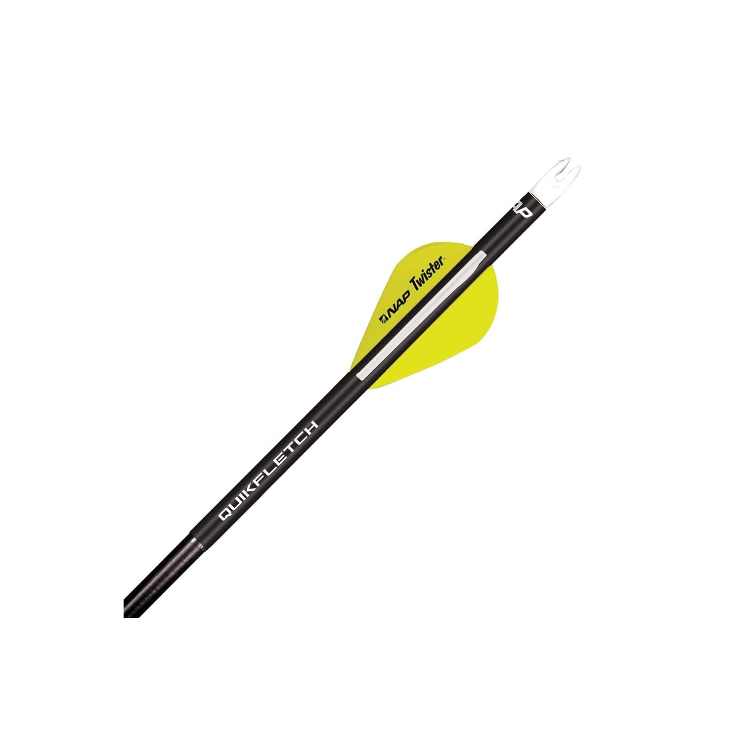 Quikfletch Twister 2" 3-Vane Stabilizing Fletching - Black Tube, Yellow/White...