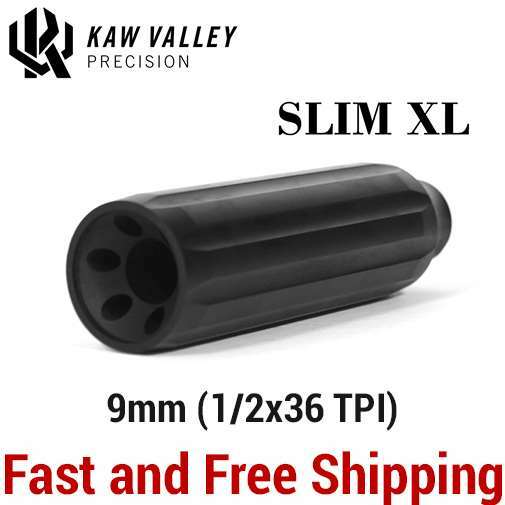 Kaw Valley Precision XL Extra Long Slim 9mm Linear Comp/Compensator 1/2x36 TPI