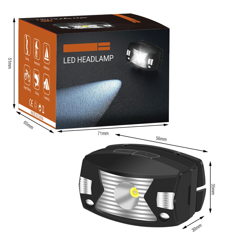 USB Rechargeable LED Headlamp Flashlight Headlight Head Torch Waterproof Sensor