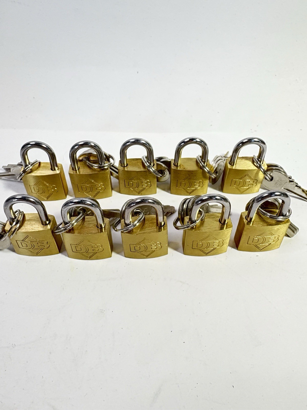 Qty-10 Brass 3/4 X 1-1/2 Miniature Mini Jewelry Chest Box Display Padlock 3-Key