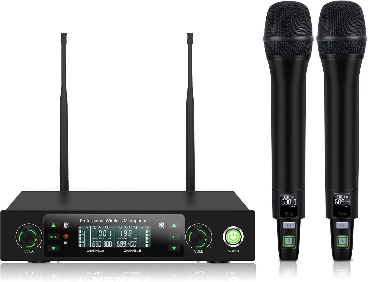 Dual Metal Wireless Microphone System Karaoke