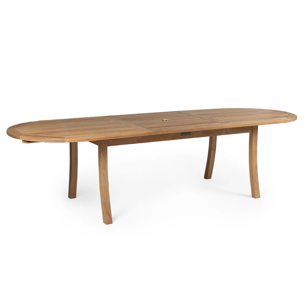 Ash & Ember Sage Grade A Teak Extended Oval Dining Table, 82.5"-115" Extended