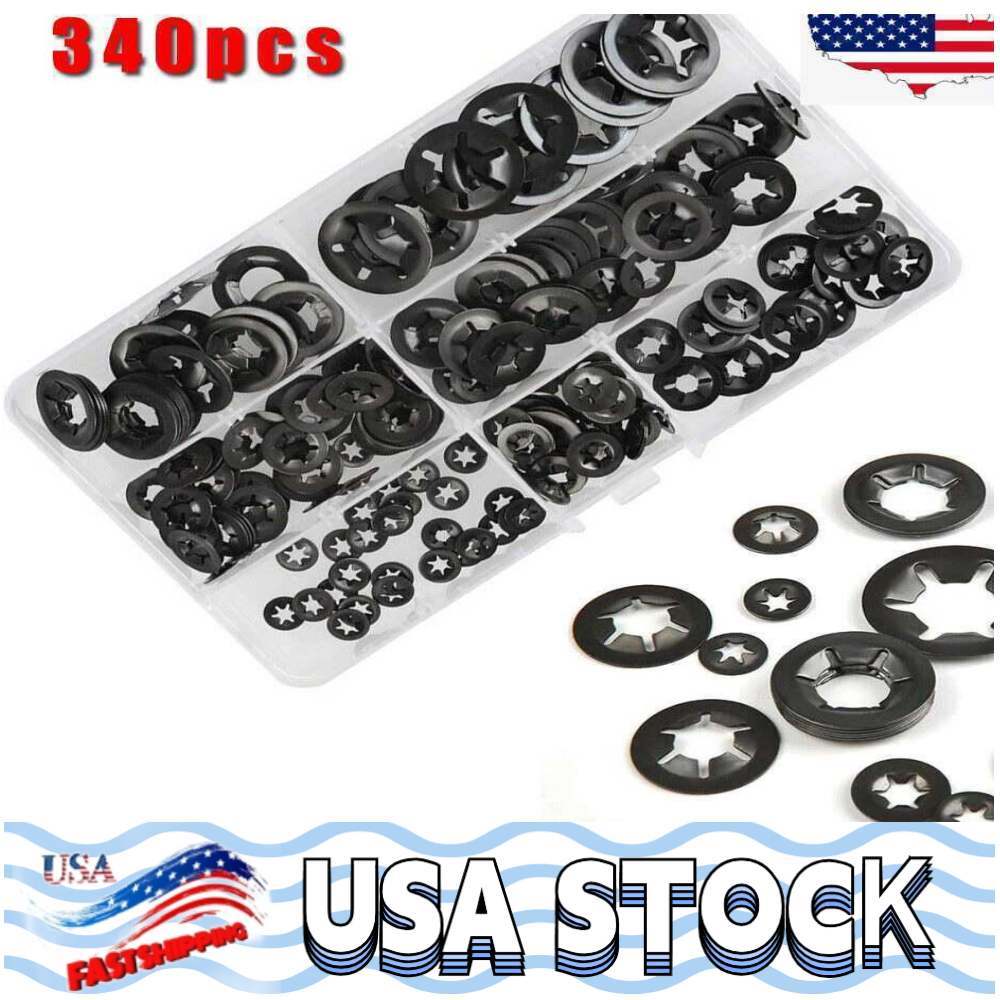 Internal Tooth Star Lock Push On Locking Washers Speed Clip Fastener Kit 340pcs