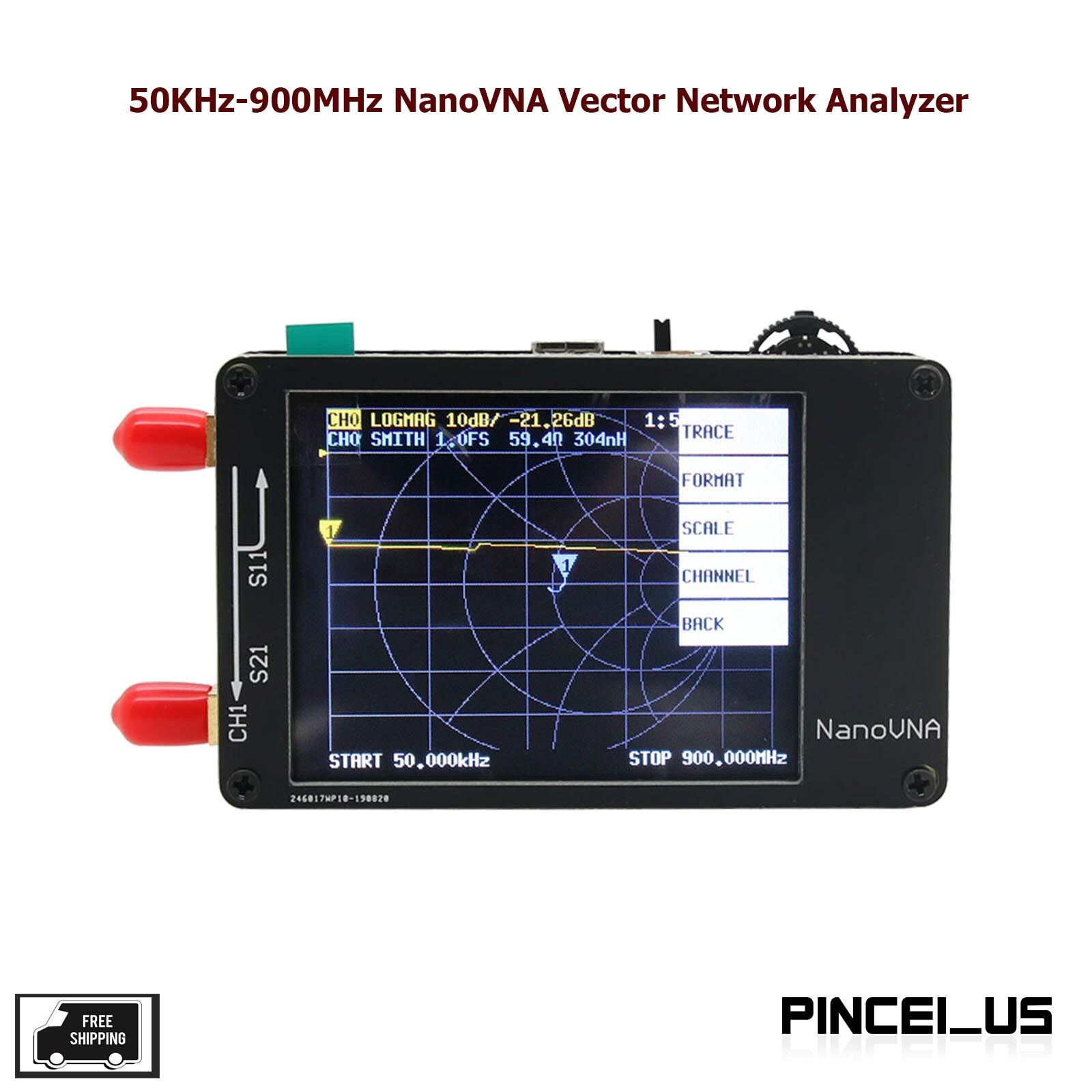 NanoVNA 50KHz-2GHz  Vector Network Analyzer for MF HF VHF UHF Antenna 2.8"