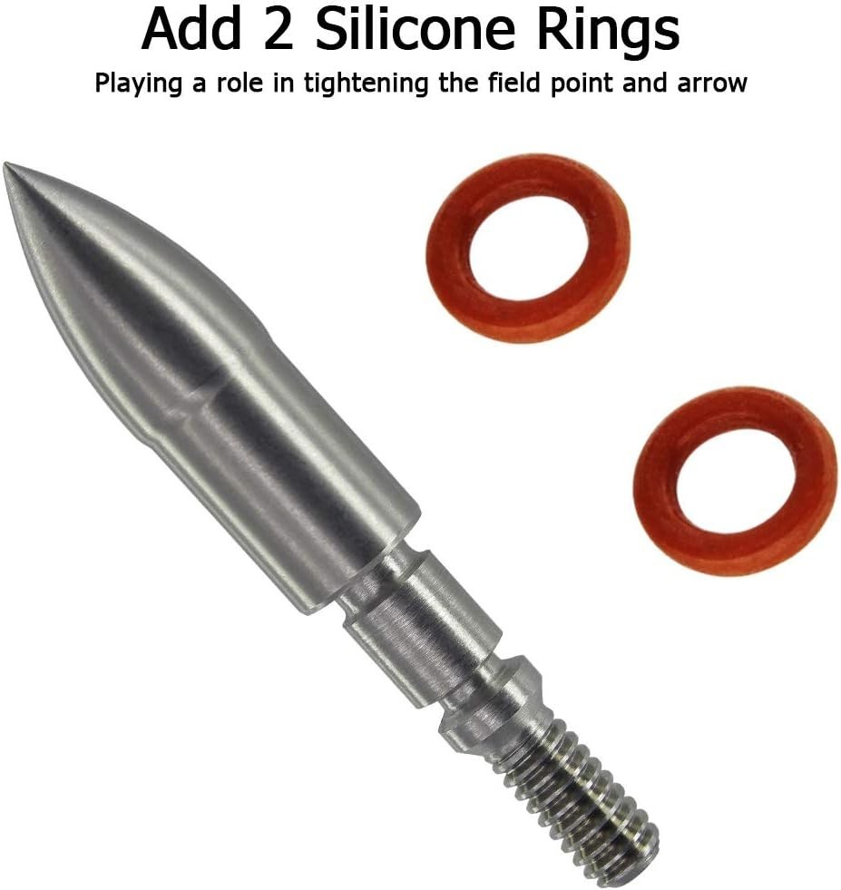 Stainless Steel Archery Field Points, Easy Pull Various OD for 85/100/125/150...