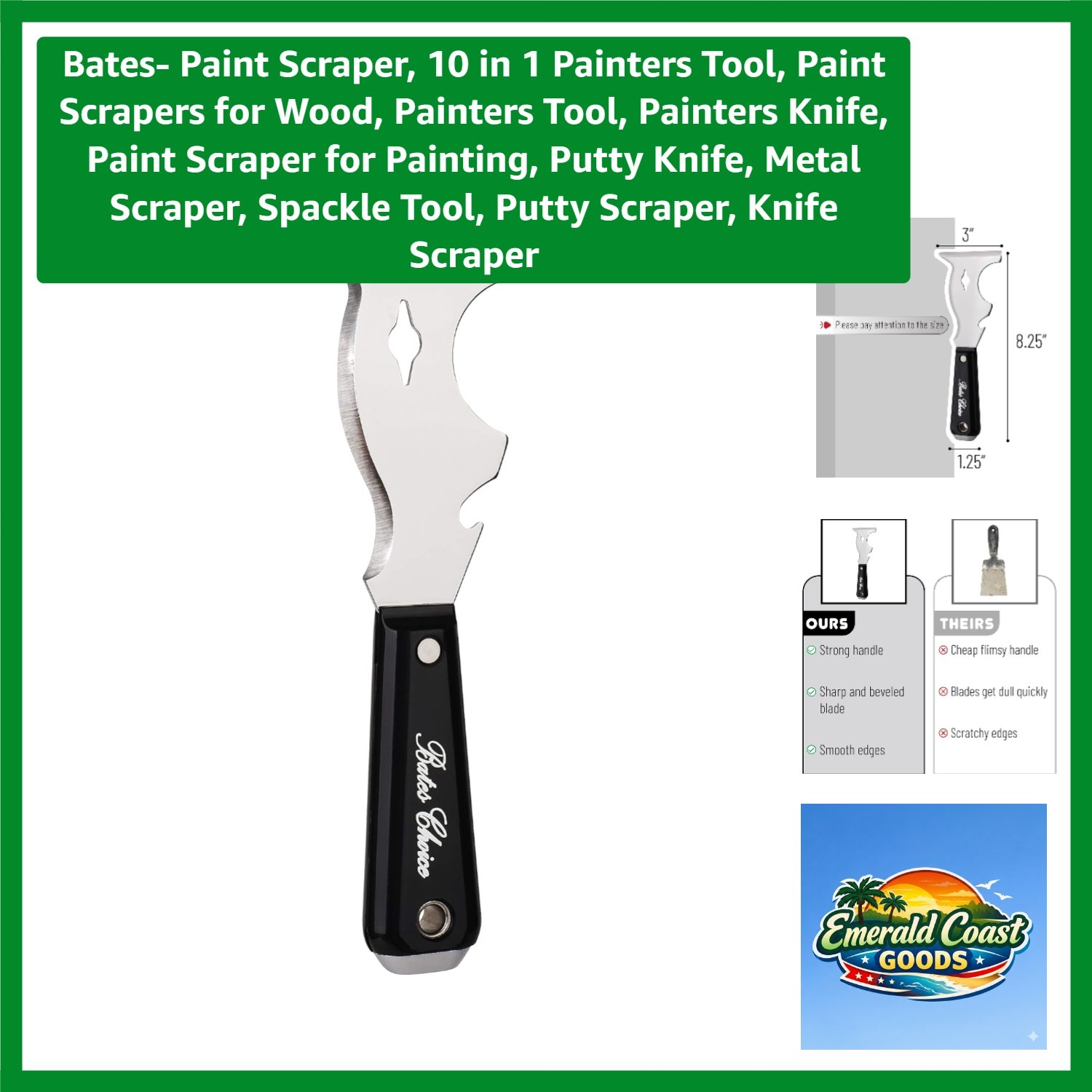 Complete Your Toolkit with Bates 10-in-1 Paint Scraper: Durable & Efficient