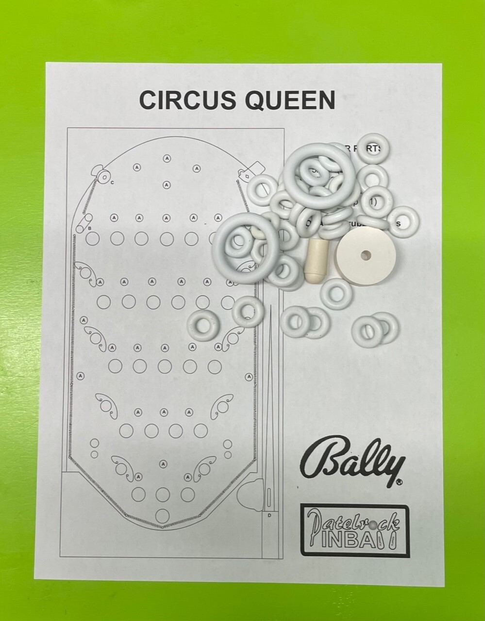 Bally Circus Queen Pinball / Bingo Machine Rubber Ring Kit