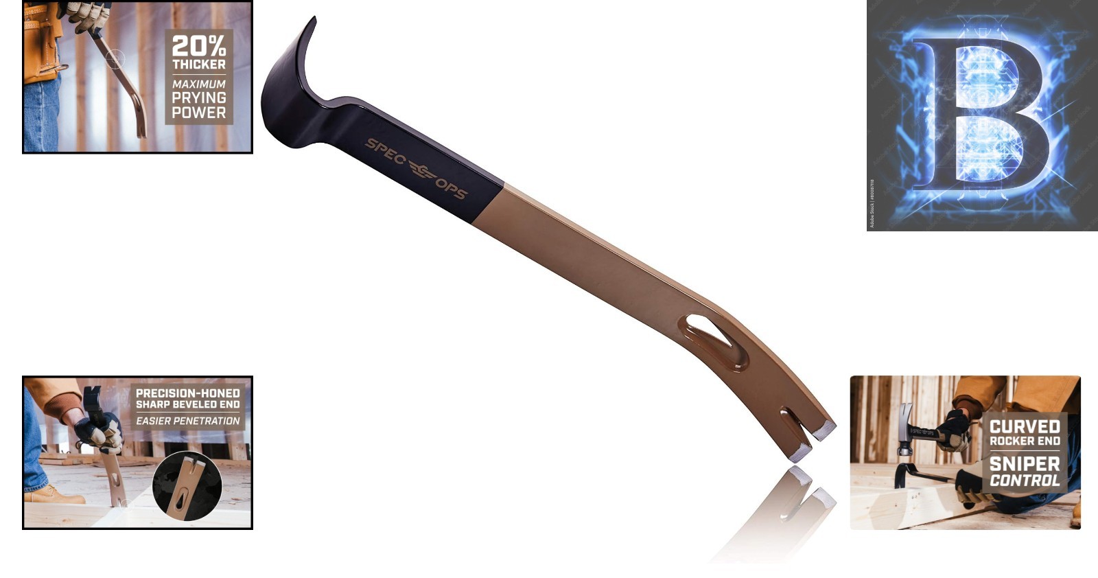 Durable 15-Inch Flat Pry Bar Crowbar for Professional Nail Pulling & Demolition