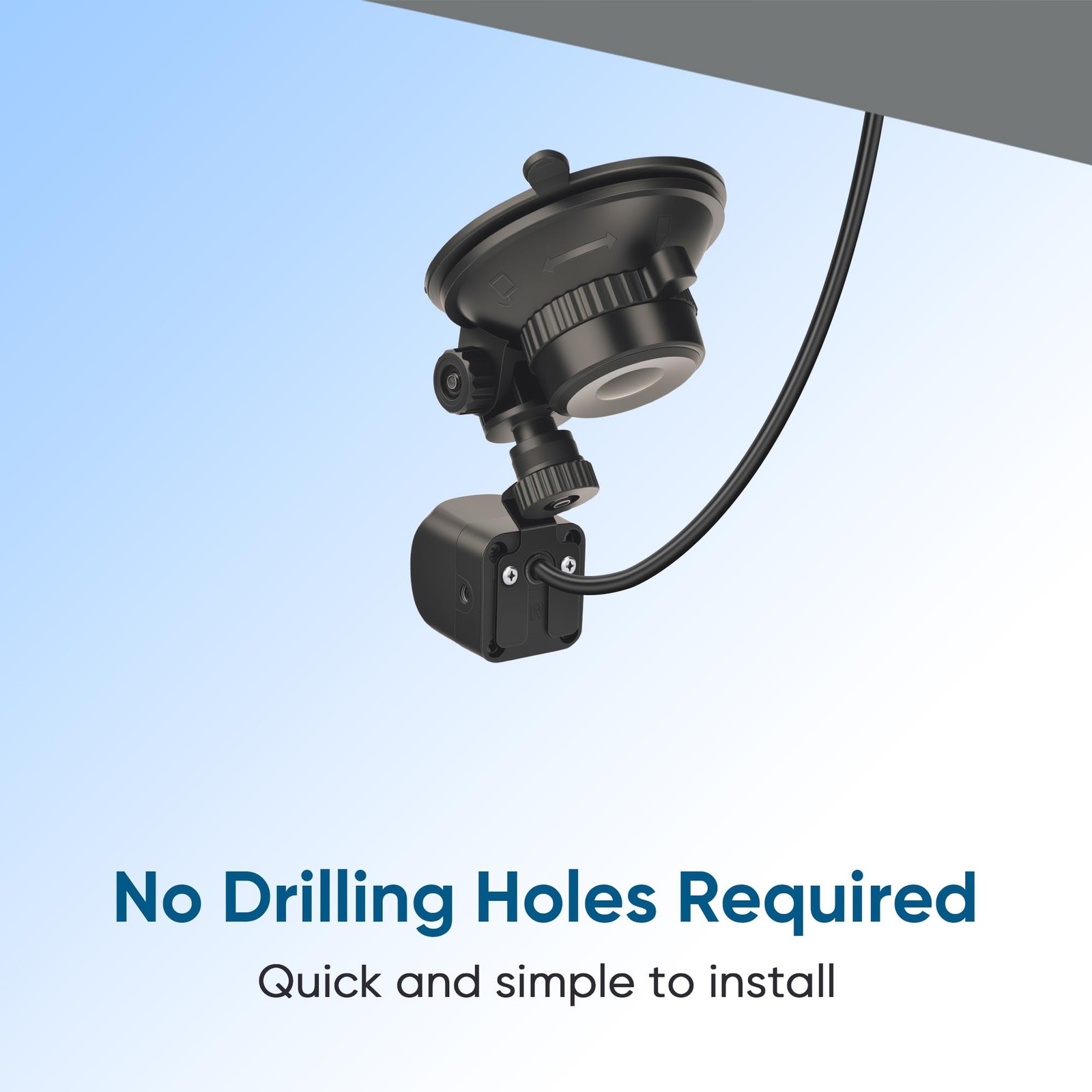 Universal Rear Camera Mount with Suction Cup –Compact Adjustable Dash...