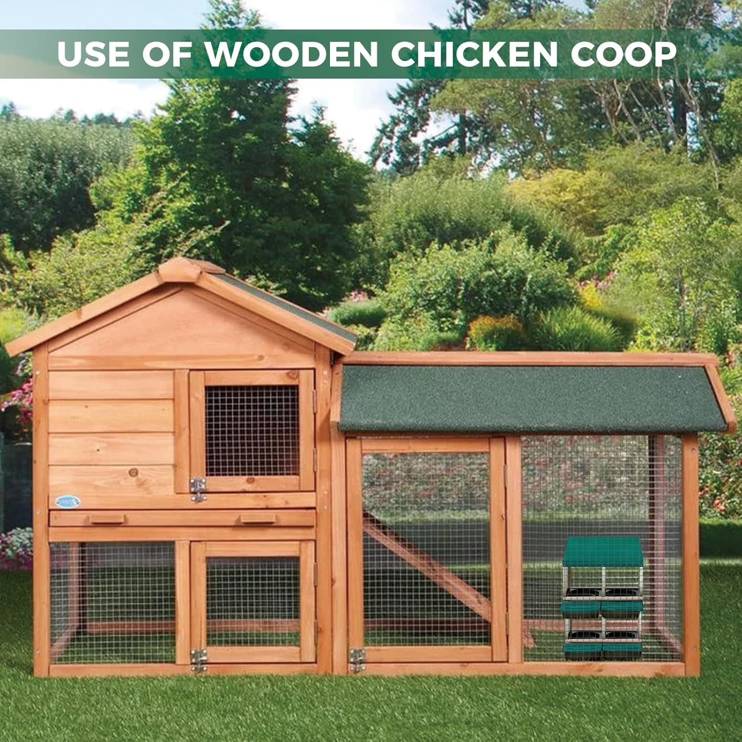 Chicken Nesting Box 4 Hole Hen Laying Box Roll Away Nesting Box for Laying Egg