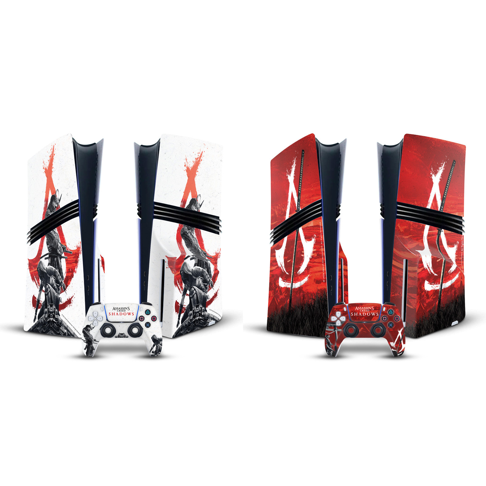 ASSASSIN'S CREED SHADOWS GRAPHICS VINYL SKIN FOR PS5 PRO DISC EDITION BUNDLE