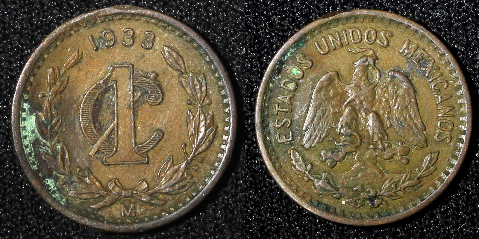 Mexico ESTADOS UNIDOS MEXICANOS Bronze 1933 1 Centavo KM# 415 (27 431)