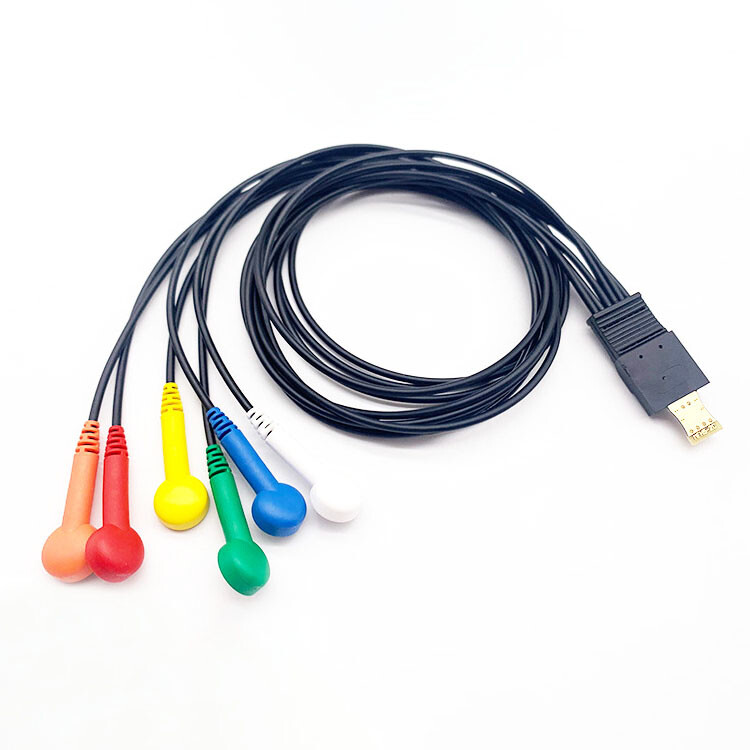 6-Leads Holter ECG Cable Snap Leadwires Compatible With Schiller MT101 / MT102