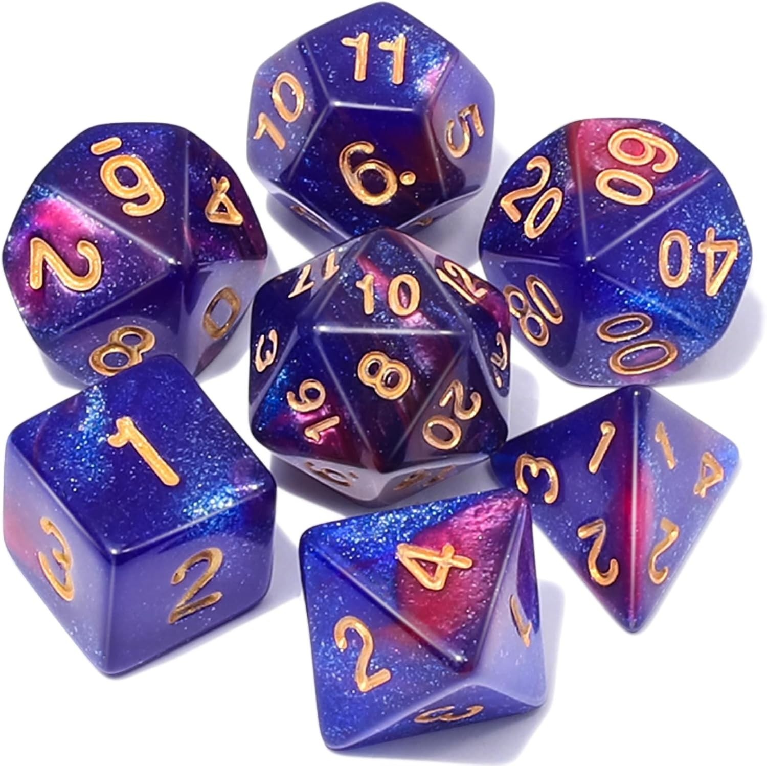 Durable Eco-Friendly Polyhedral Dice Set with Storage Bag for Tabletop Games