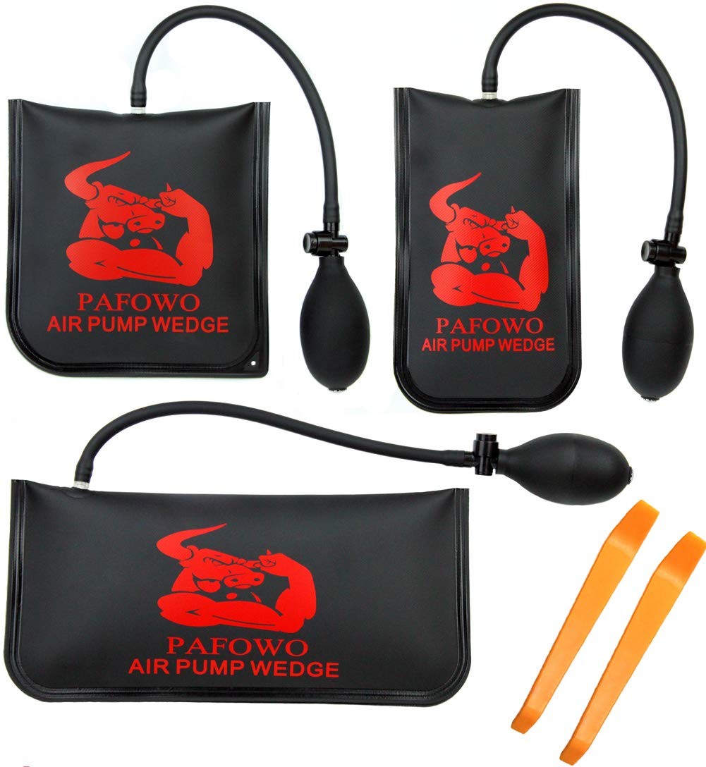 Improved 3 Piece Commercial Grade Air Wedge Bag Pump Professional Gray