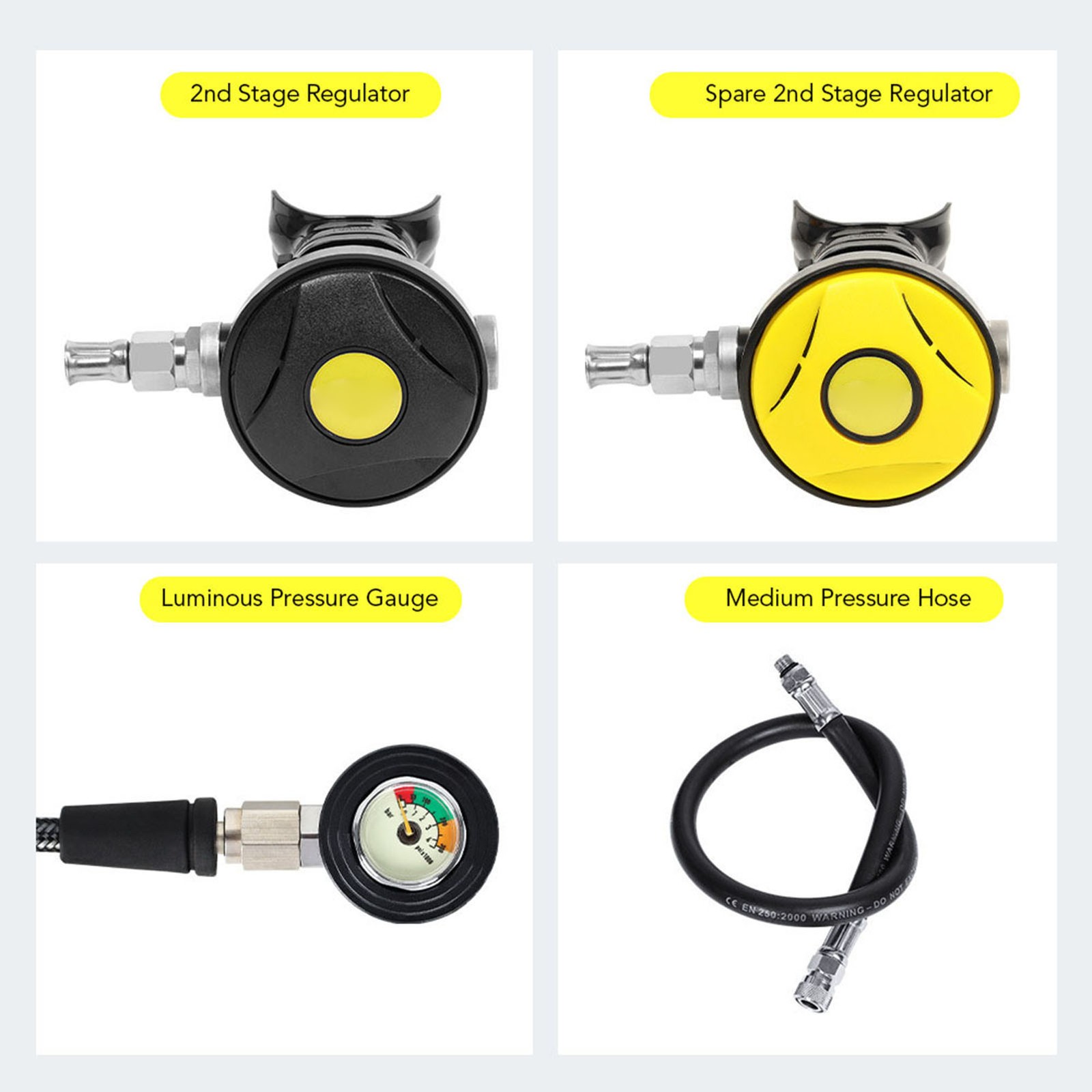 Aluminum Diving Regulator Set With Enhanced Stability For Underwater Breath DPFM
