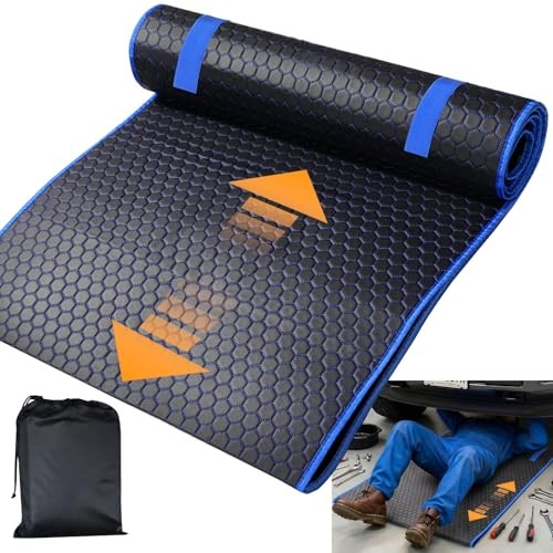 Magic Rolling Creeper Mat Portable Mechanics Mat | for Low Blue & Black