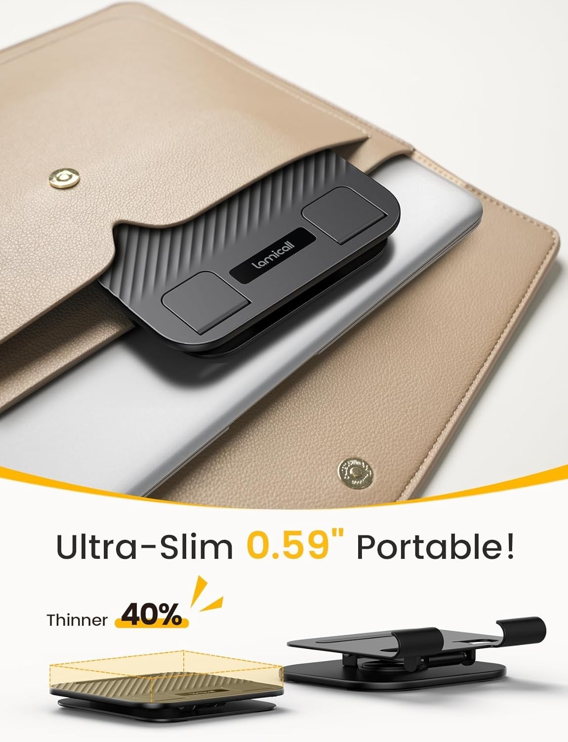 Adjustable iPad Stand for Desk - [Ultra-Slim Foldable][360°Rotation] Tablet S...