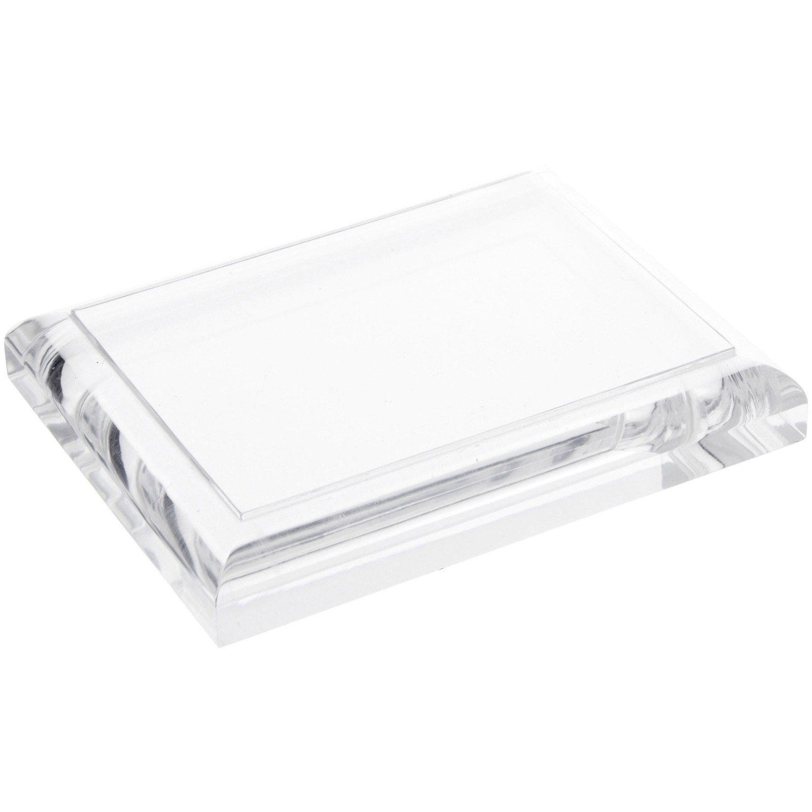 Plymor Clear Acrylic Rectangle Display Base w/ Ogee Edge, 4.5" x 3.625" x 0.75"