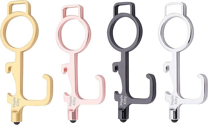 No Touch Door Opener (4 PC) | Clean Keys Button Pusher Stylus | Touchless