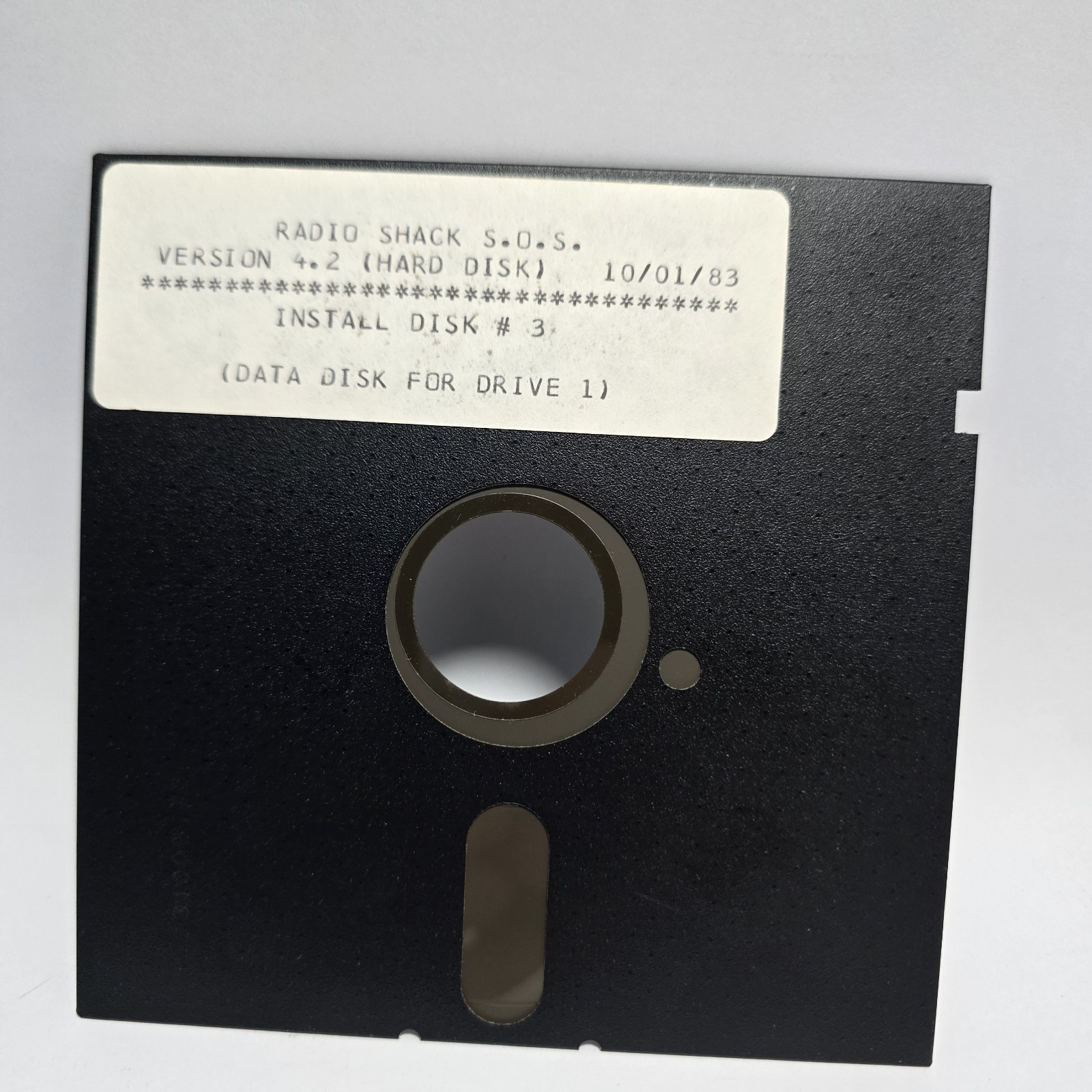 Radio Shack S.O.S. V4.2 Hard Disk Install Disk 3 TRS-80 Untested