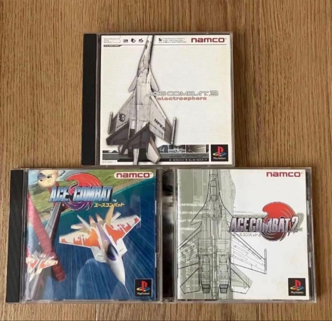 Ace Combat 1 2 3 set Sony PlayStation 1 PS1 Japanese Tested ver