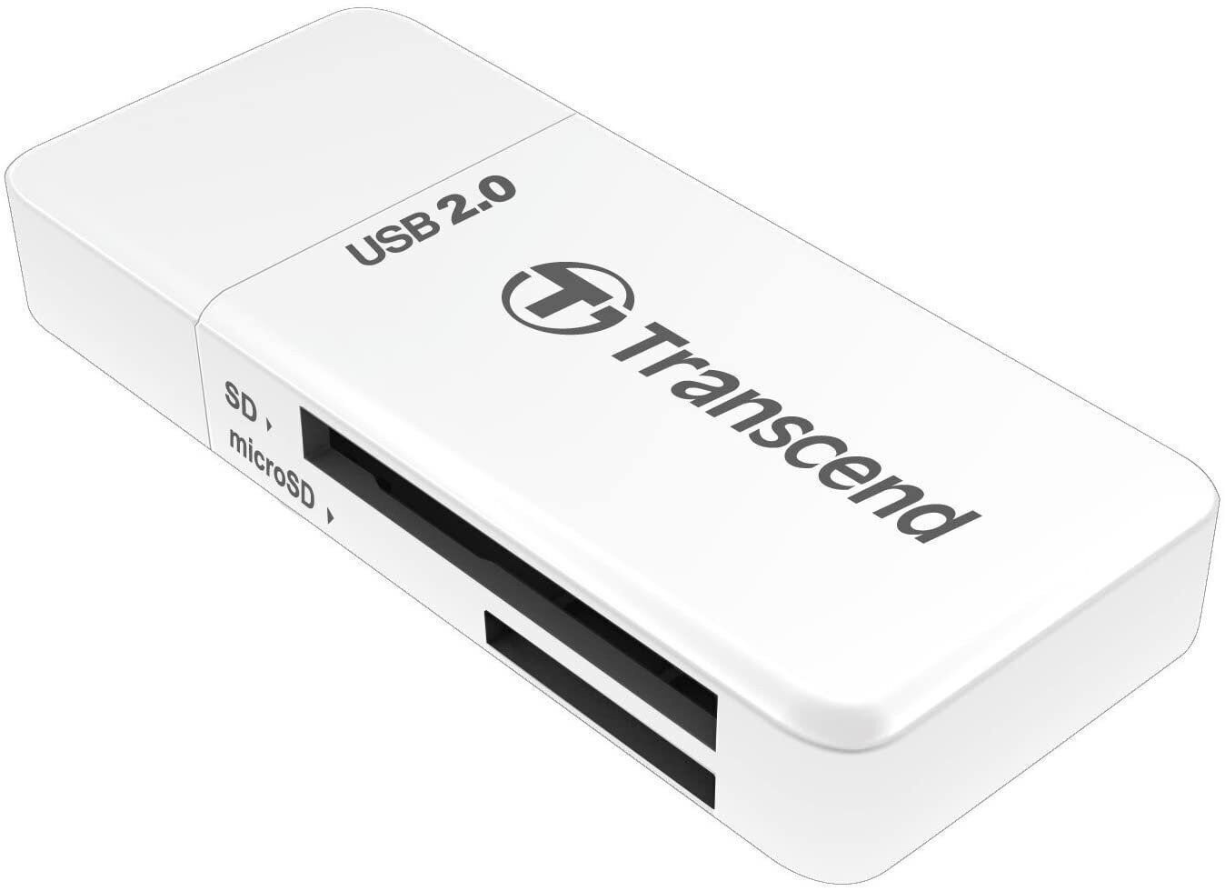 Transcend P5 9-in-1 USB 2.0 Flash Memory Card Reader TS-RDP5W (WHITE)