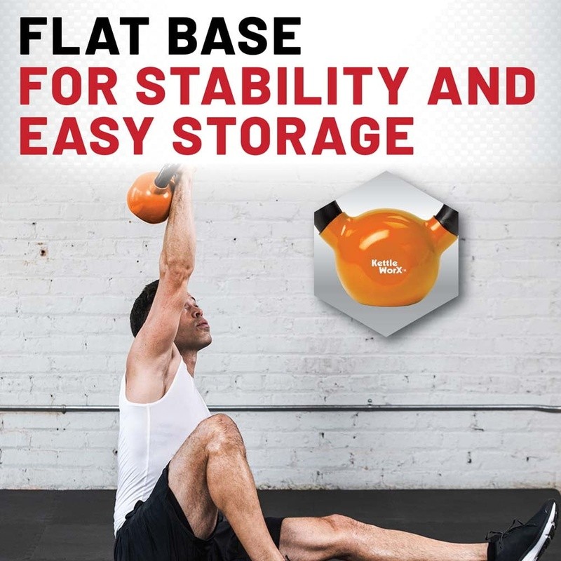 Weighted Kettlebell Vinyl Coated Durability Smooth Handle Core Cardio Workout US